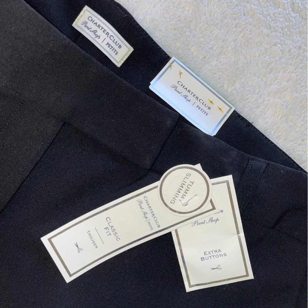Charter Club Black Classic Fit Trousers - Picture 2 of 5